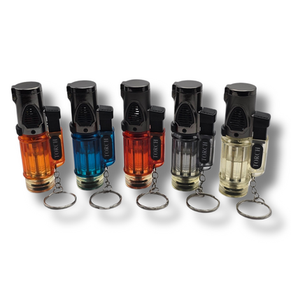 Triple Torch Transparent Color Butane Cigar Lighter