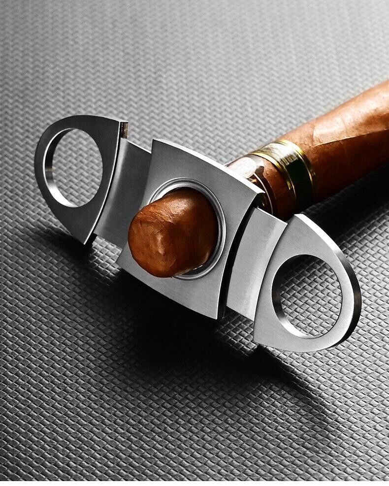 Double Blade Guillotine Cigar Cutter Stainless Steel